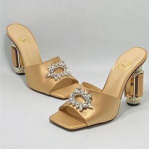 Nalebe Eureka Aurum Crystal-Embellished Mules size 39.5